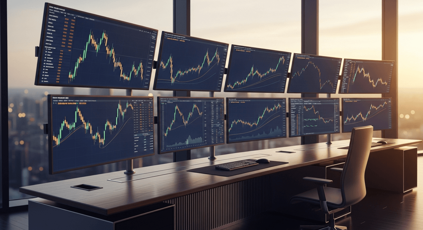 Day trading for beginners 2026 futures trading desk setup with live charts